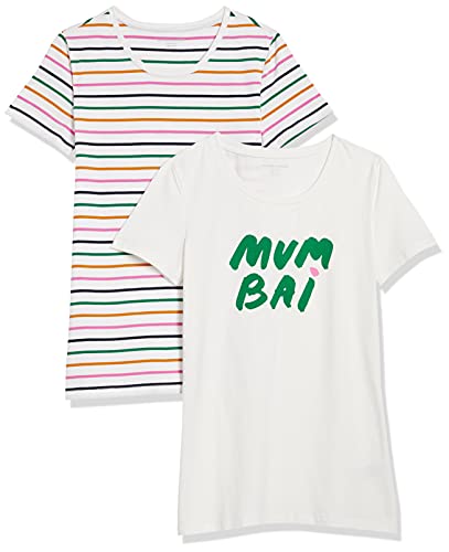 White/White/Pink, Graphic Print/Horizontal Stripe